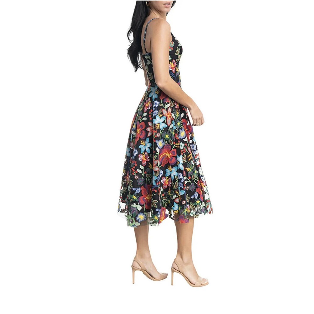 Dress the Population Floral Embroidered Maren Midi Dress